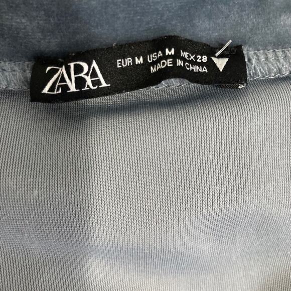 Zara Velour Sweatshirt in Seal Gray size M Crewneck Pullover - Picture 4 of 9